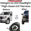 2023 2022 2021 F-150 Halogen Headlight to LED Projector Headlight High-beam Kit Harness