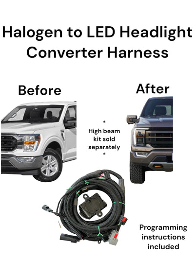 2023 Ford F-150 Halogen Headlight to LED Projector Headlight Harness Convertor