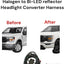 2023 Ford F-150 Halogen Headlight to Bi-quad LED Reflector Headlight Harness Convertor