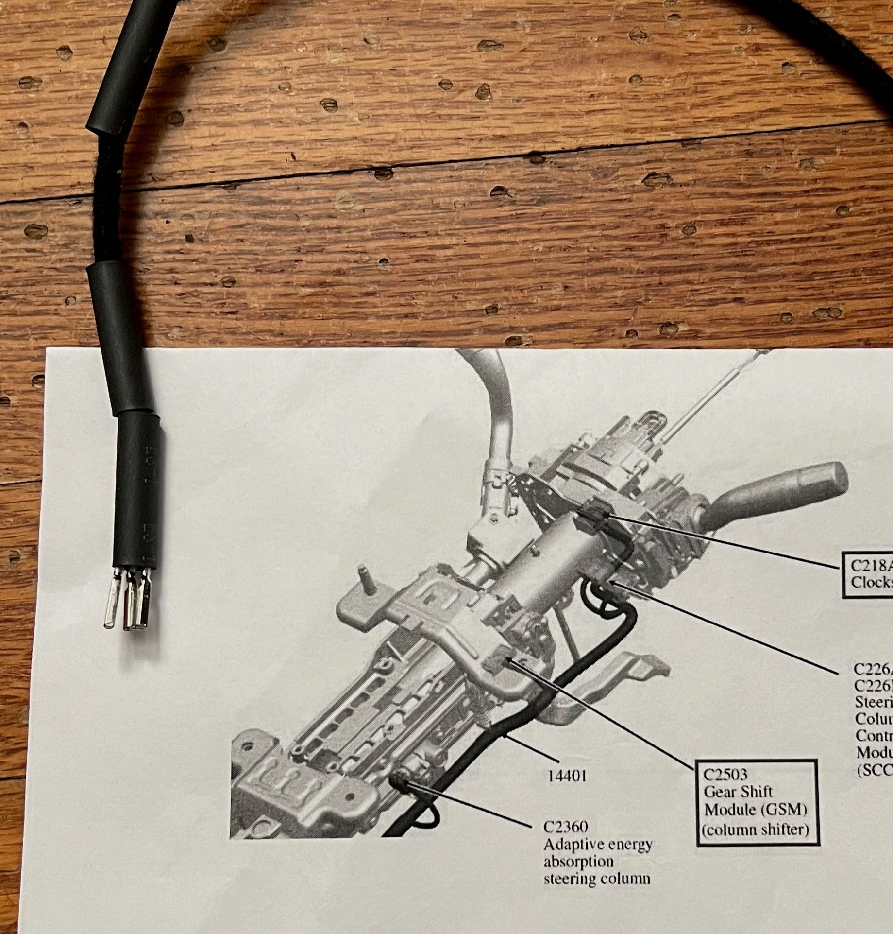 Ford F-150 steering column wiring harness shift lever